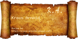 Krecs Arnold névjegykártya