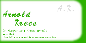 arnold krecs business card